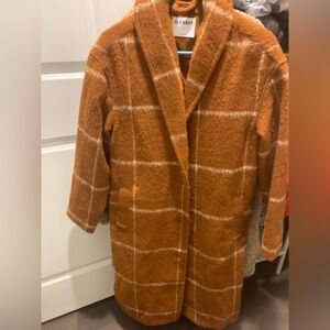Old Navy Women's Tan Plaid Teddy Jacket